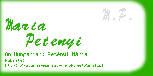 maria petenyi business card