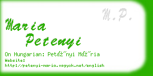 maria petenyi business card